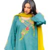 Teal Bloom – Elegant Embroidered Suit