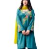 Teal Bloom – Elegant Embroidered Suit