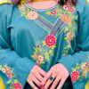 Teal Bloom – Elegant Embroidered Suit
