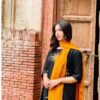 Black Hand-Embroidered Three-Piece Dress – Simple & Elegant