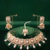 Hyderabadi Kundan Choker Necklace Set Bridal Jewelry-Nakhry