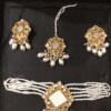 Nakhry_Chokar_and_necklace_egyptian white square & gold 4 piece_
