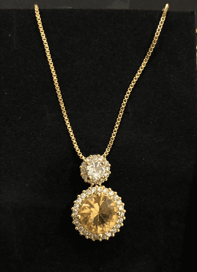 Nakhry_Pendants_The Selena Pendant – A Yellow_Gold_Color Rounded with White Beads Design_
